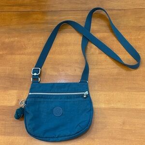Kipling Teal Crossbody Pouch with Adjustable Strap